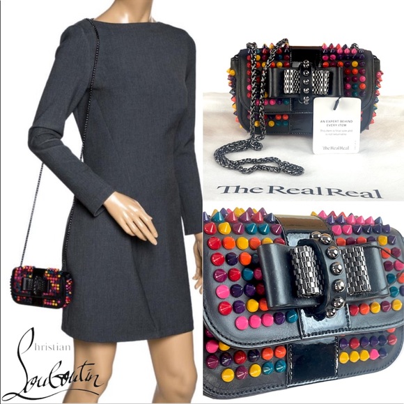 Christian Louboutin Handbags - 💎RARE💎 Christian Louboutin Sweet Charity Multicolor Spike Shoulder Bag